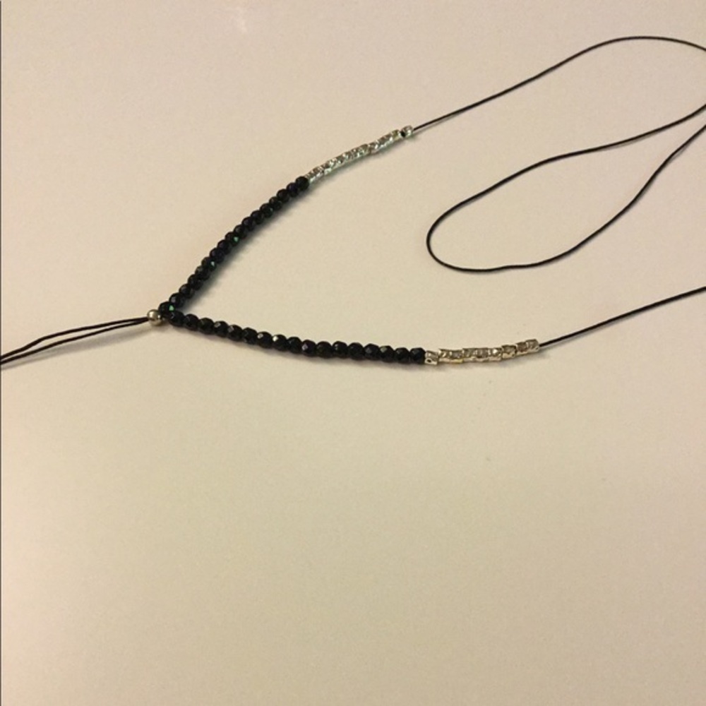 NWOT GORJANA GEM SLVR/BLK POWER BEADED NECKLACE